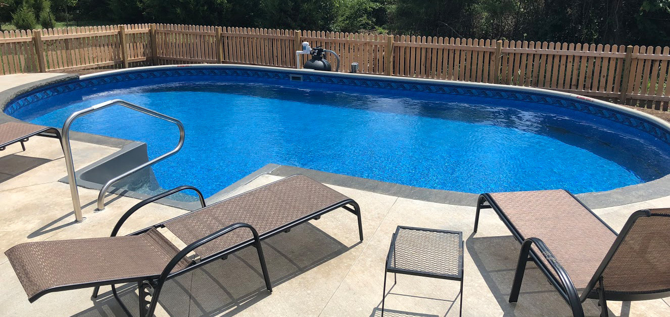 pool with patio